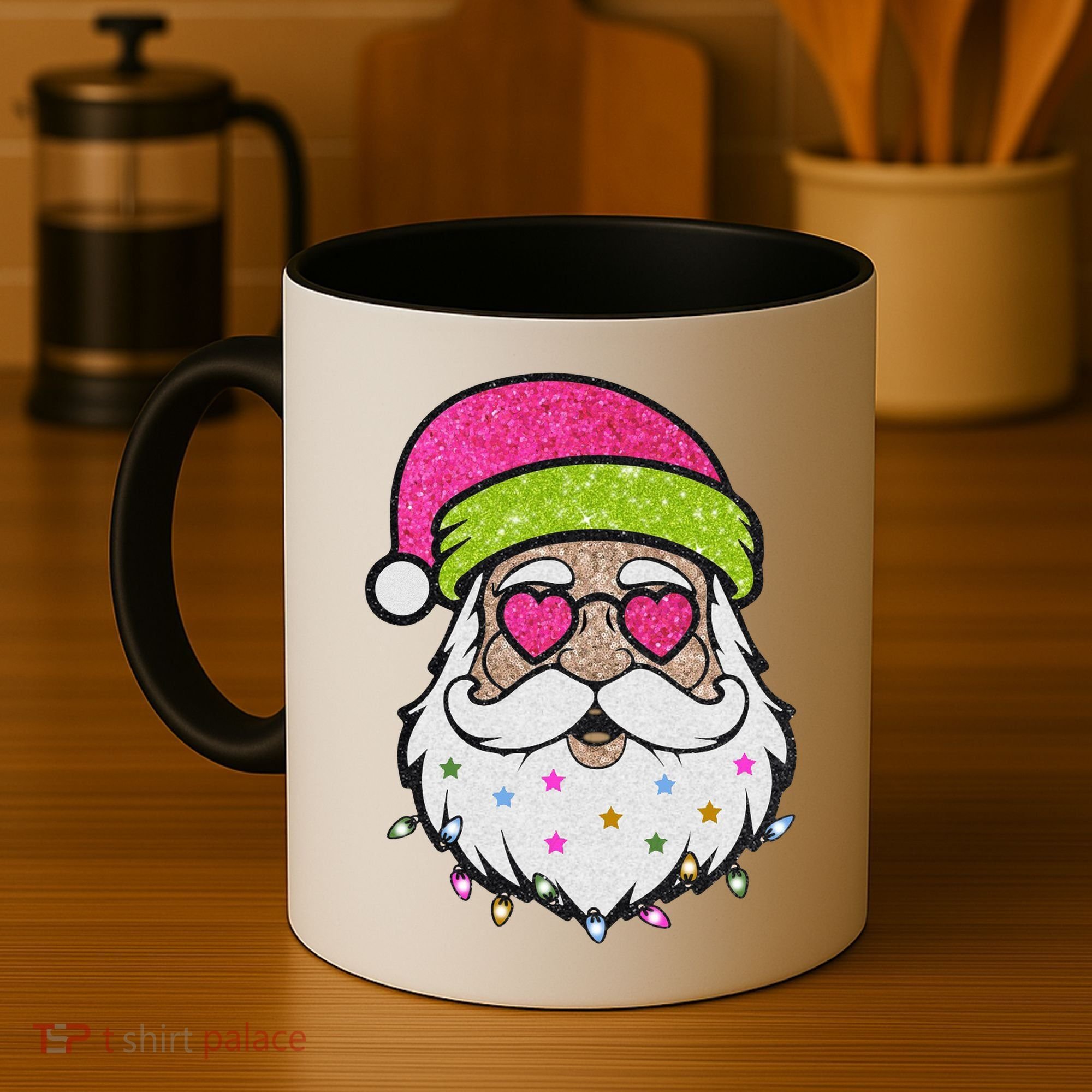 Funny Cool Retro Groovy Santa Claus Coffee Mug
