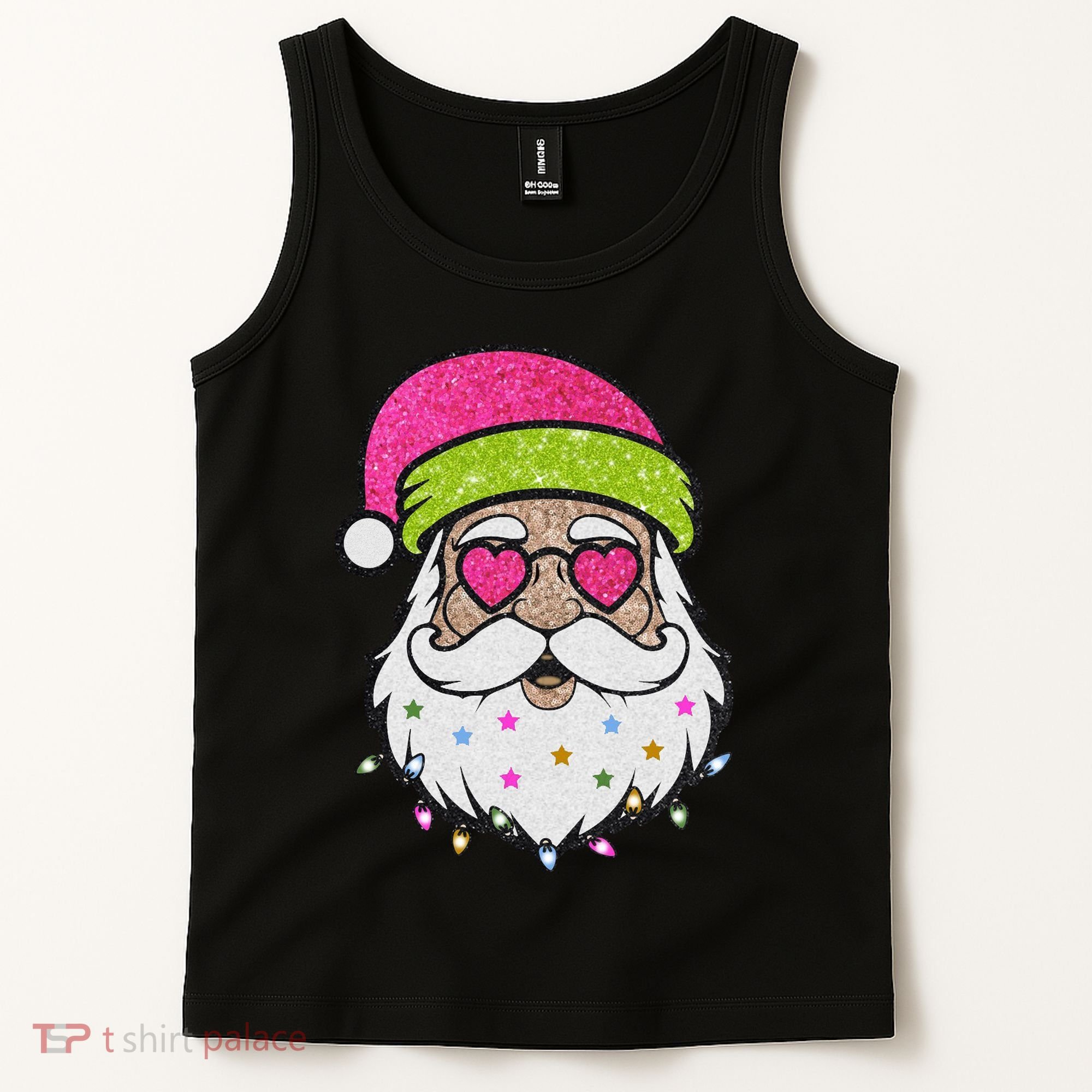 Funny Cool Retro Groovy Santa Claus Tank Top
