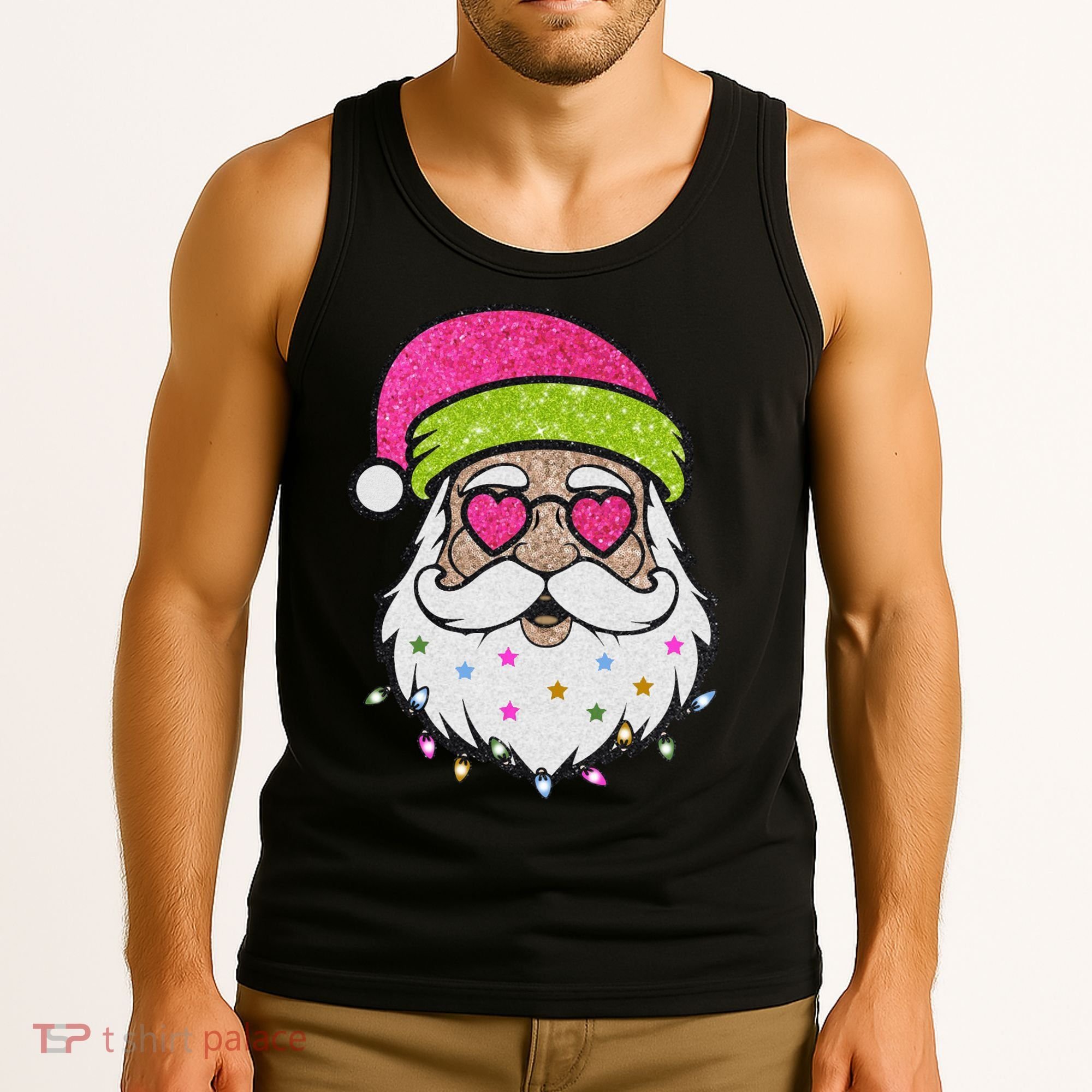 Funny Cool Retro Groovy Santa Claus Tank Top