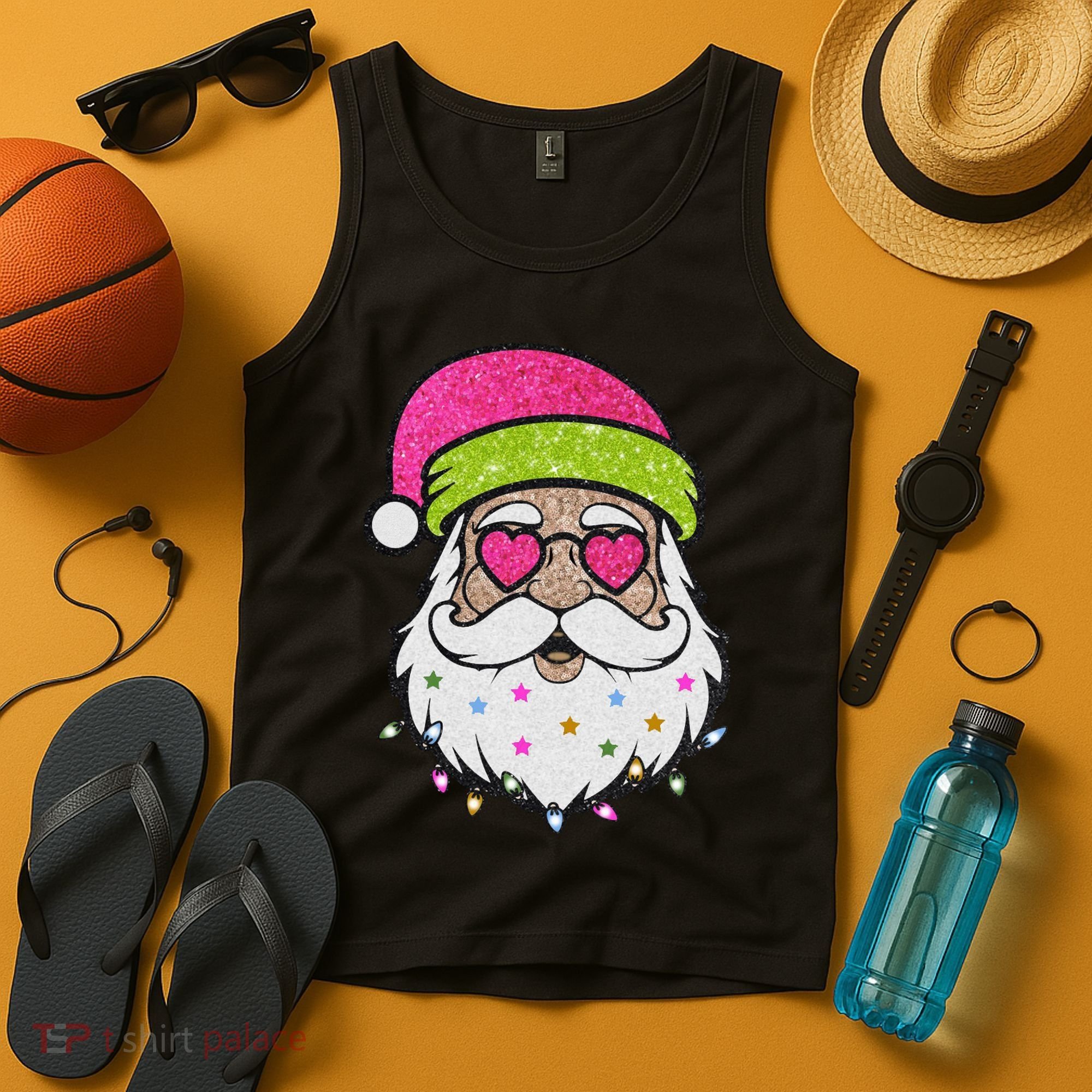 Funny Cool Retro Groovy Santa Claus Tank Top