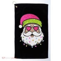 Funny Cool Retro Groovy Santa Claus Golf Towel thumb 0
