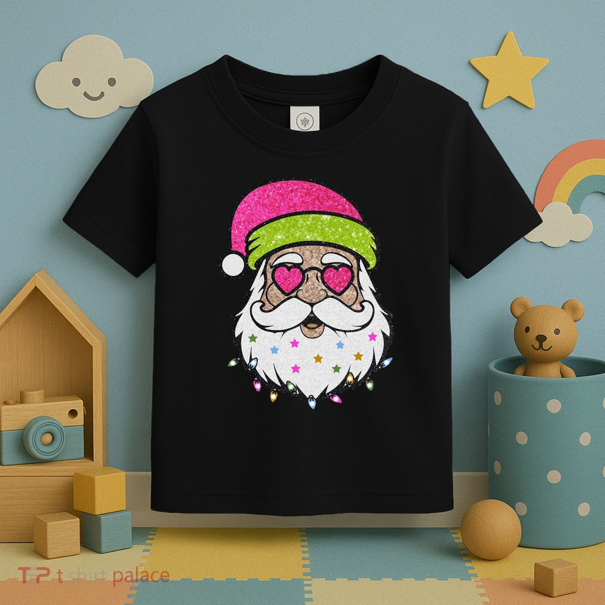 Funny Cool Retro Groovy Santa Claus Toddler T-Shirt