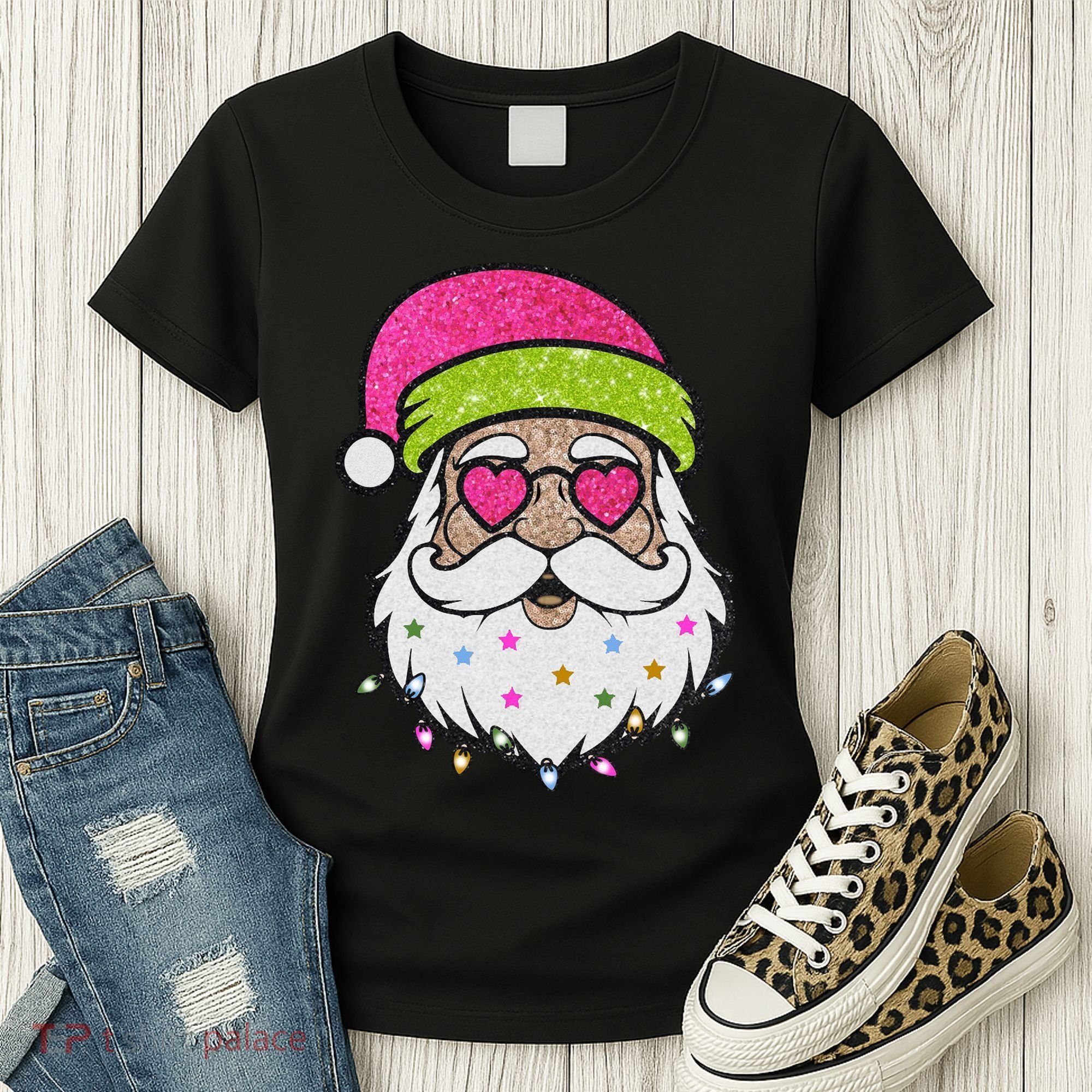 Funny Cool Retro Groovy Santa Claus Women's T-Shirt