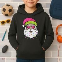 Funny Cool Retro Groovy Santa Claus Kids Hoodie thumb 2