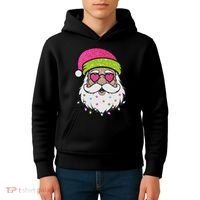 Funny Cool Retro Groovy Santa Claus Kids Hoodie thumb 4