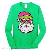 Funny Cool Retro Groovy Santa Claus Long Sleeve Shirt thumb 0