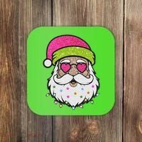 Funny Cool Retro Groovy Santa Claus Coaster thumb 0