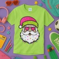Funny Cool Retro Groovy Santa Claus Kids T-Shirt thumb 3