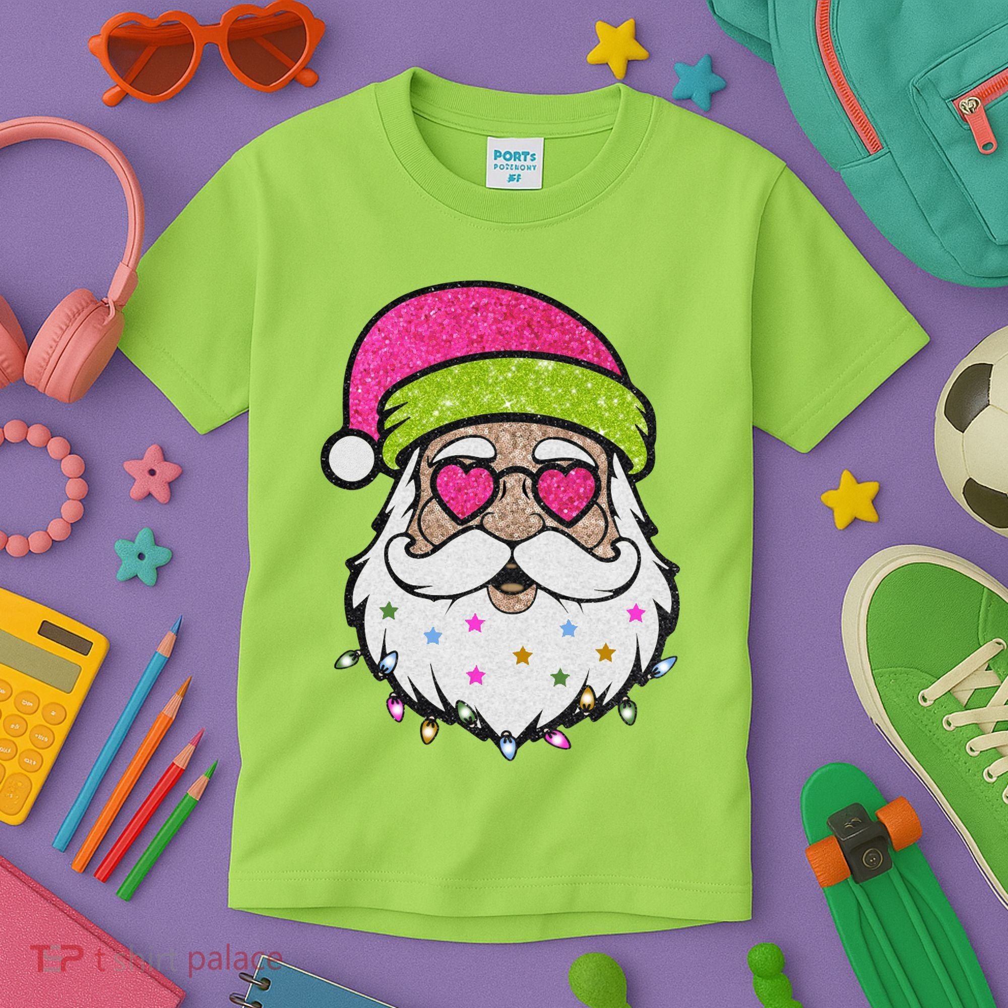 Funny Cool Retro Groovy Santa Claus Kids T-Shirt