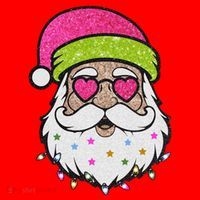 Funny Cool Retro Groovy Santa Claus Santa Hat thumb 1