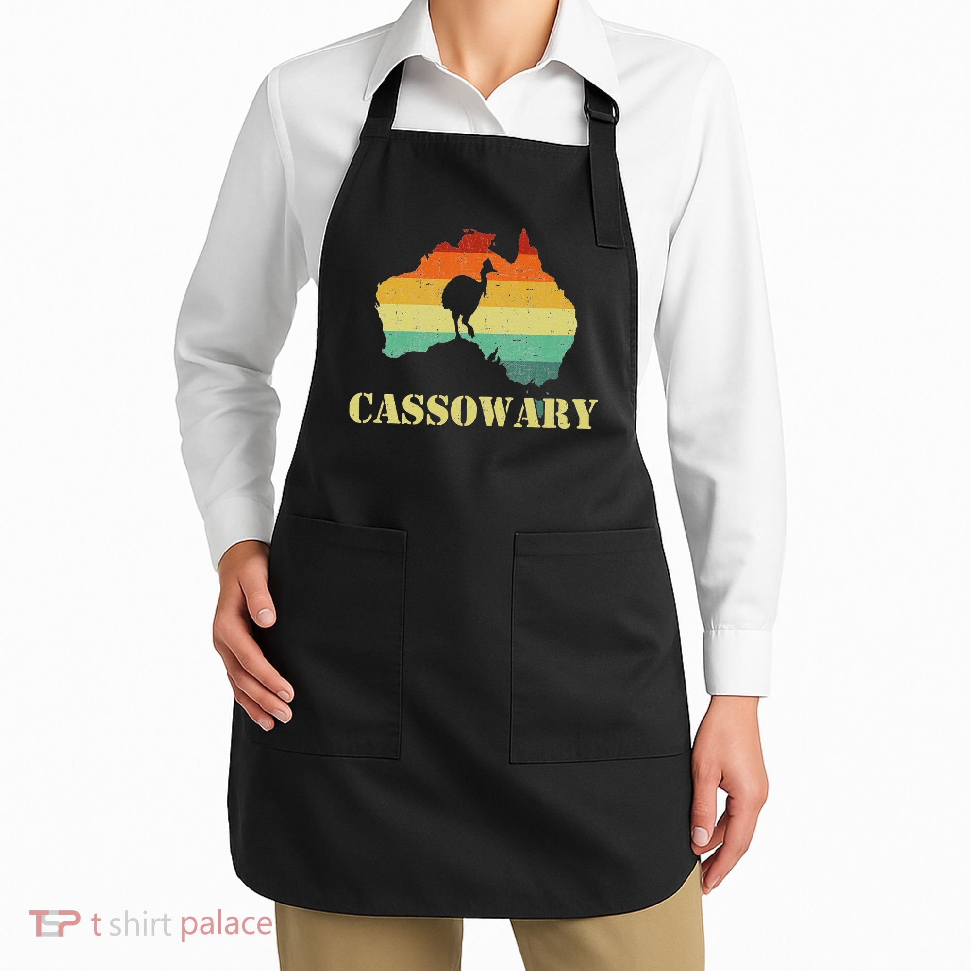 Funny Cassowary Retro Cassowary Apron