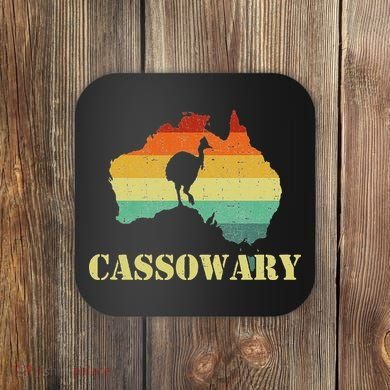 Funny Cassowary Retro Cassowary Coaster