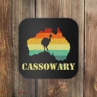 Funny Cassowary Retro Cassowary Coaster thumb 0