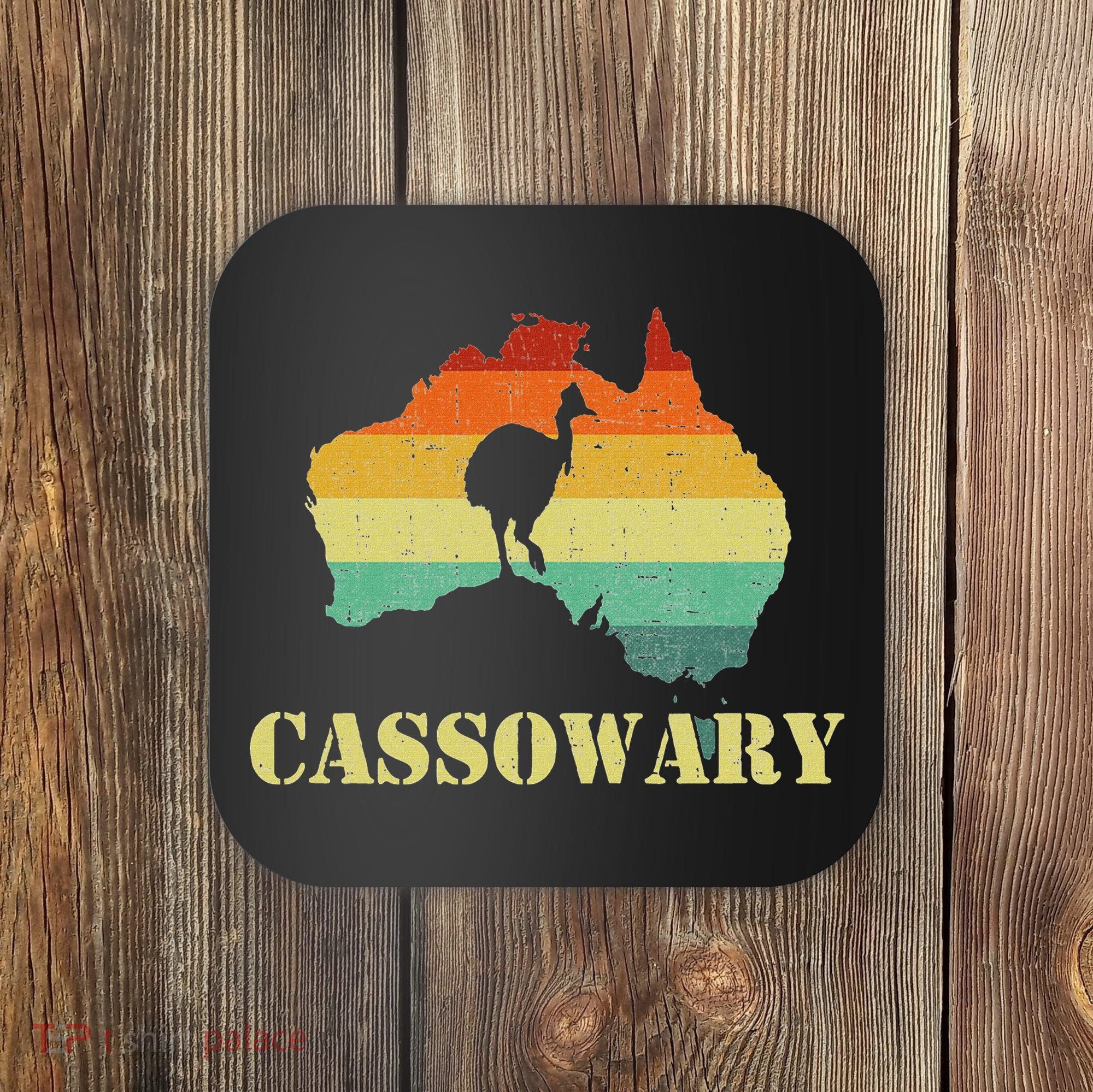 Funny Cassowary Retro Cassowary Coaster