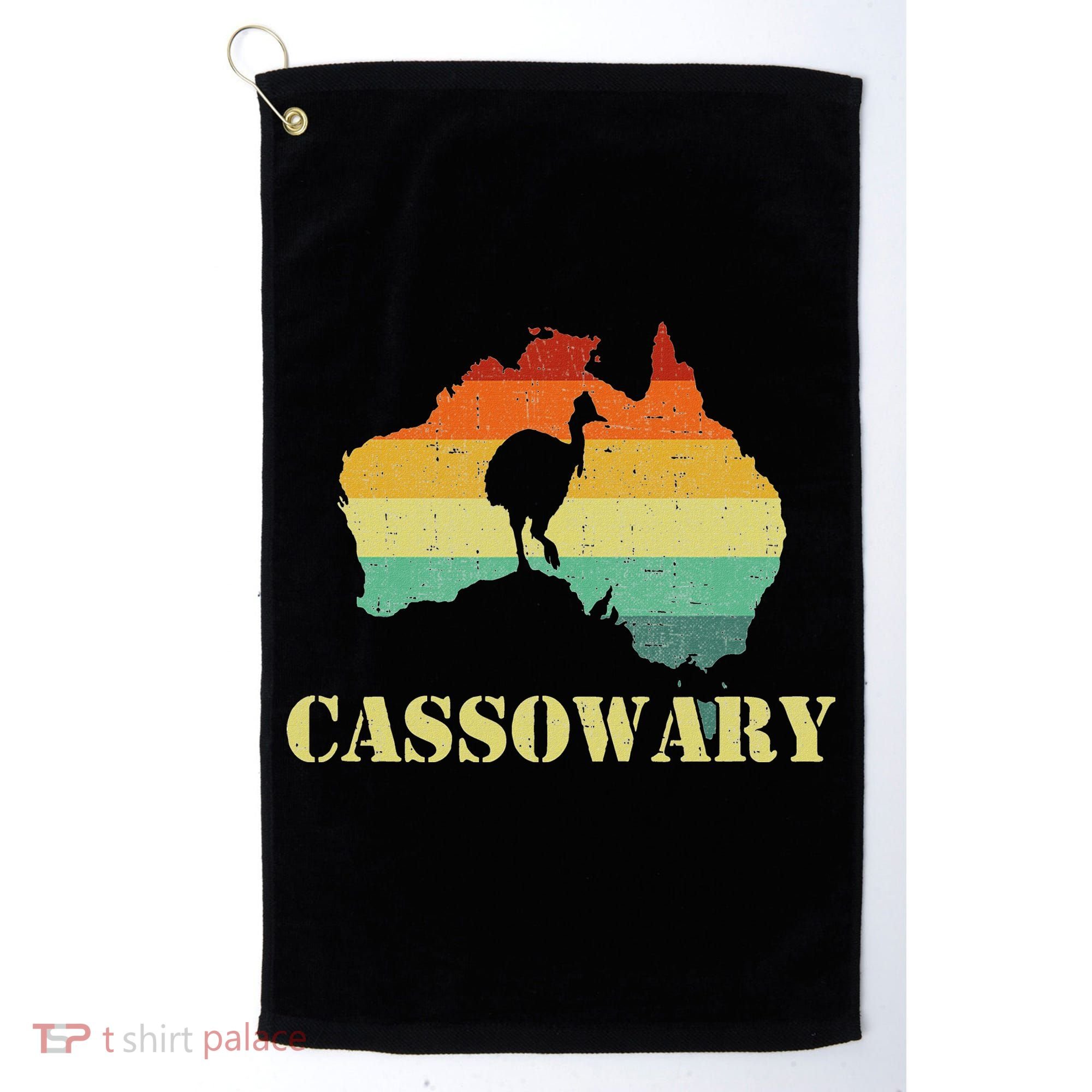 Funny Cassowary Retro Cassowary Golf Towel