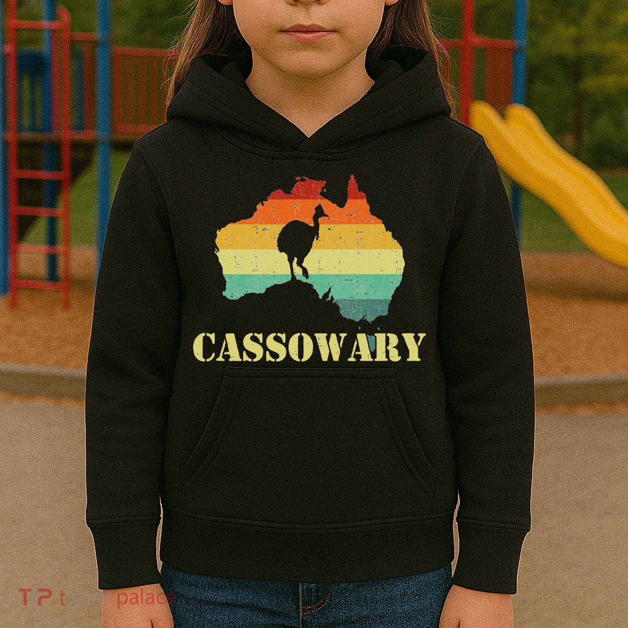 Funny Cassowary Retro Cassowary Kids Hoodie
