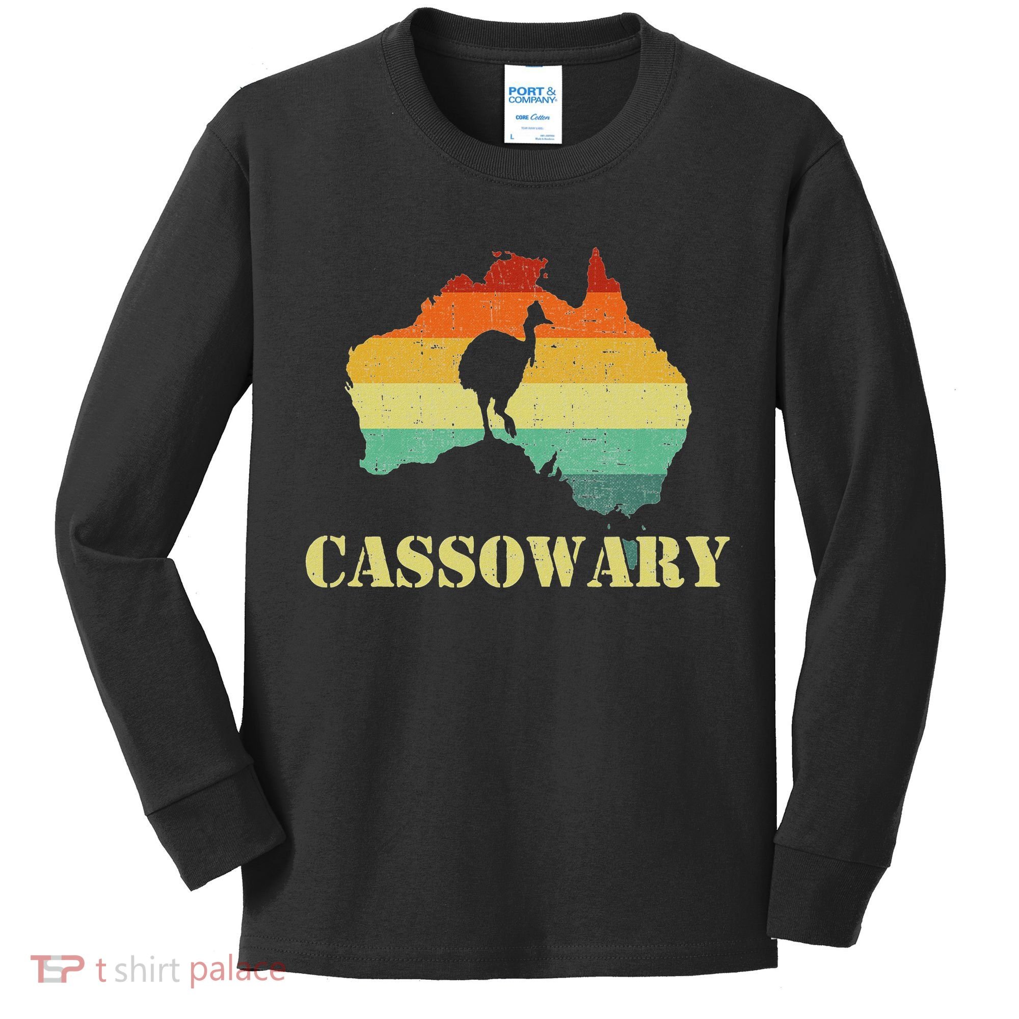 Funny Cassowary Retro Cassowary Kids Long Sleeve Shirt