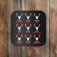 Funny Christmas Reindeer Hunter Deer Meat Hunting Gifts Coaster thumb 0