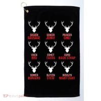 Funny Christmas Reindeer Hunter Deer Meat Hunting Gifts Golf Towel thumb 0