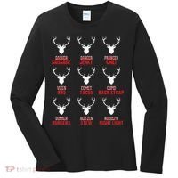 Funny Christmas Reindeer Hunter Deer Meat Hunting Gifts Women's Long Sleeve Shirt thumb 0