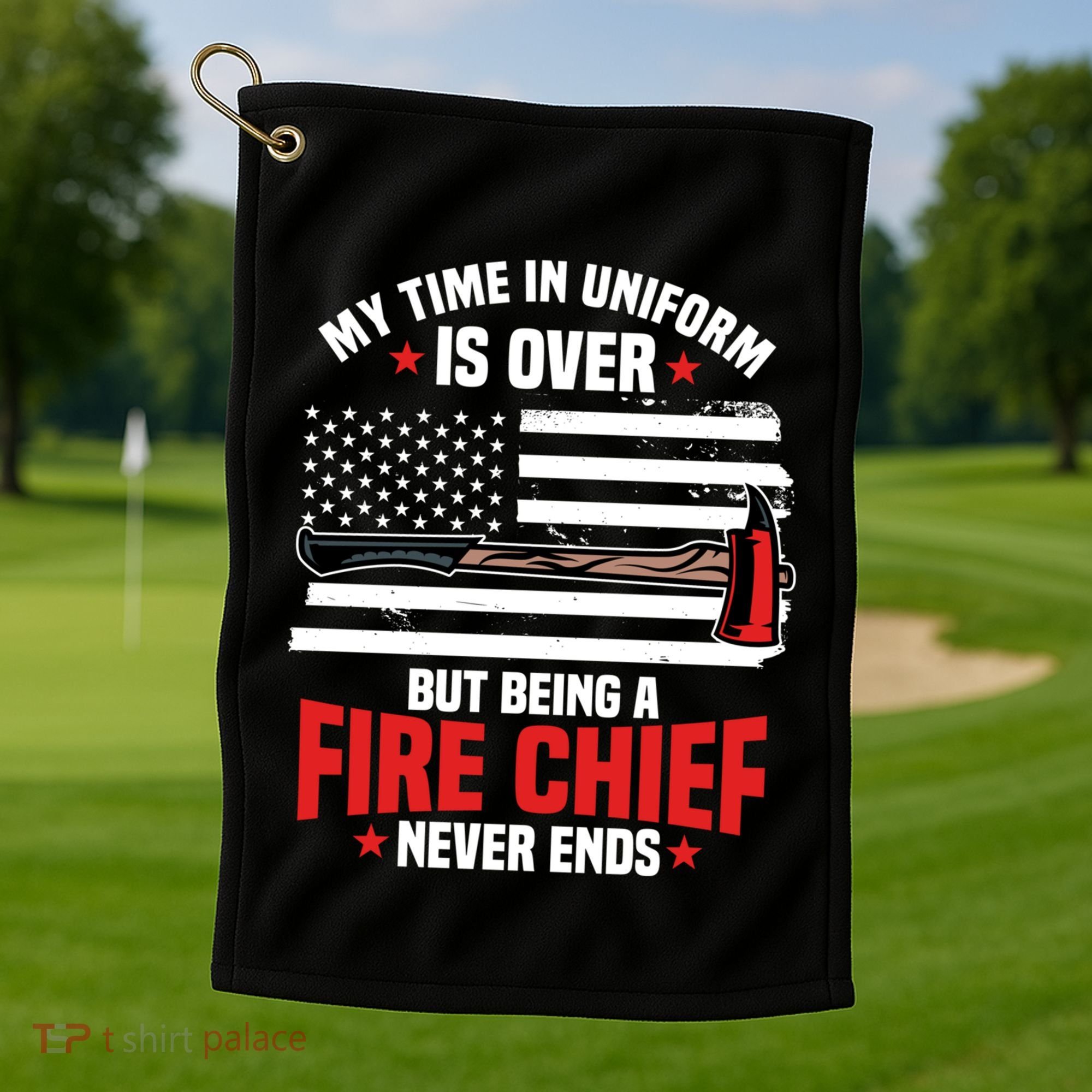 Fire Chief Retired Firefighter Retiret Plan Fire Gift Golf Towel