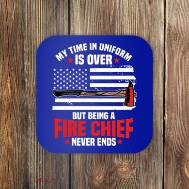 Fire Chief Retired Firefighter Retiret Plan Fire Gift Coaster