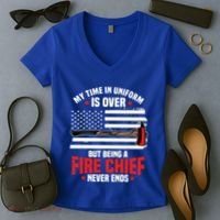 Fire Chief Retired Firefighter Retiret Plan Fire Gift Women's V-Neck T-Shirt thumb 2