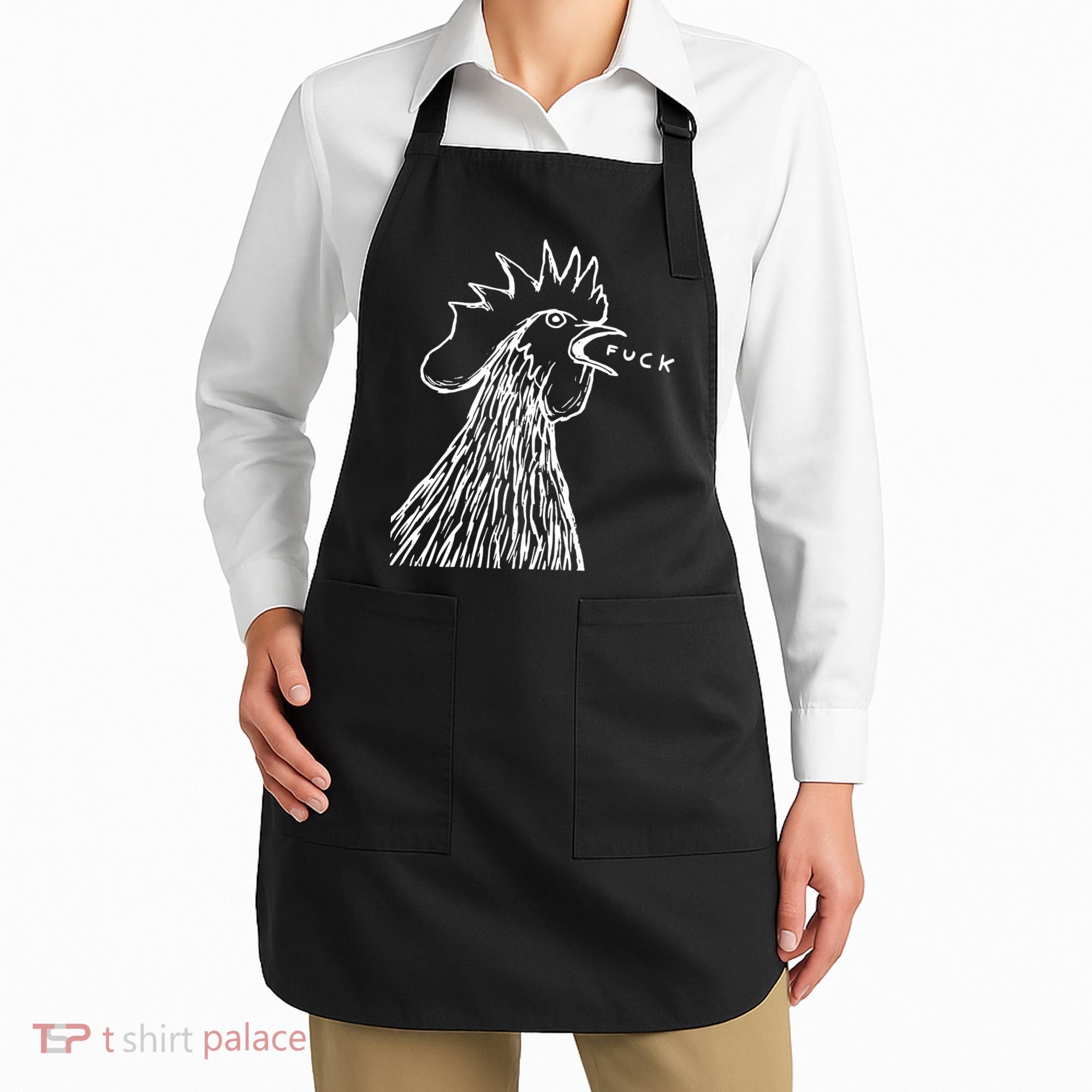Funny Chicken Rooster Saying Fuck Apron