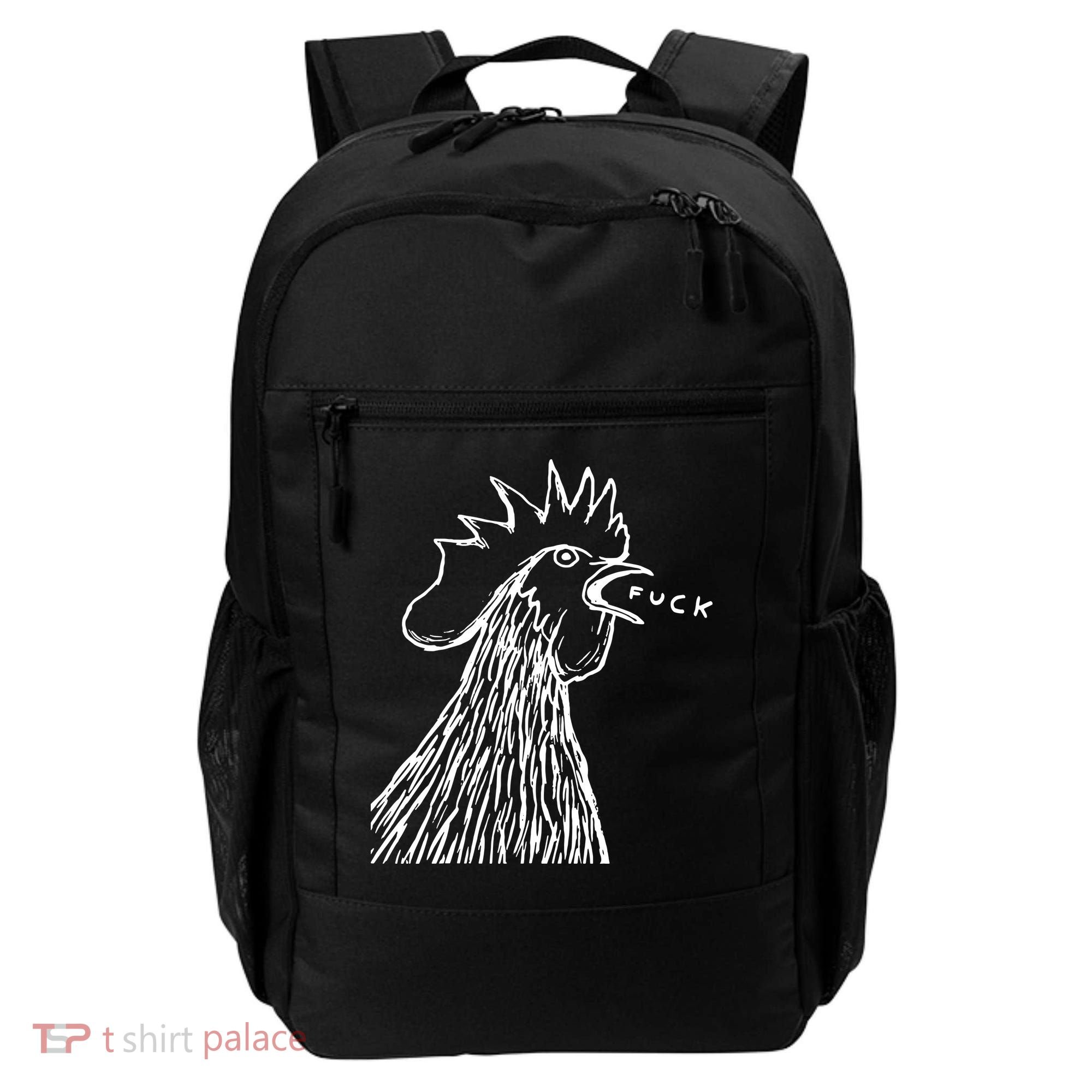 Funny Chicken Rooster Saying Fuck Backpack
