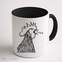 Funny Chicken Rooster Saying Fuck Coffee Mug thumb 1