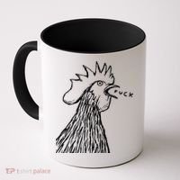 Funny Chicken Rooster Saying Fuck Coffee Mug thumb 0