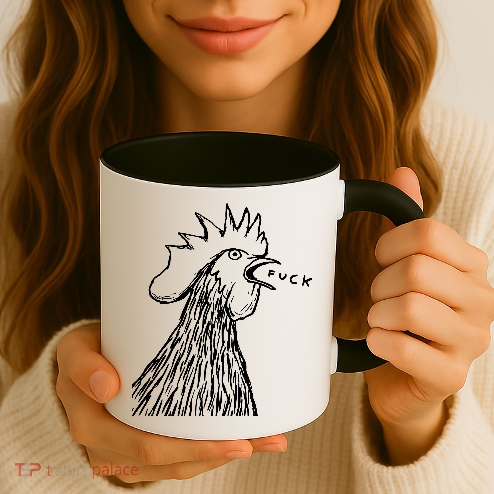 Funny Chicken Rooster Saying Fuck Coffee Mug