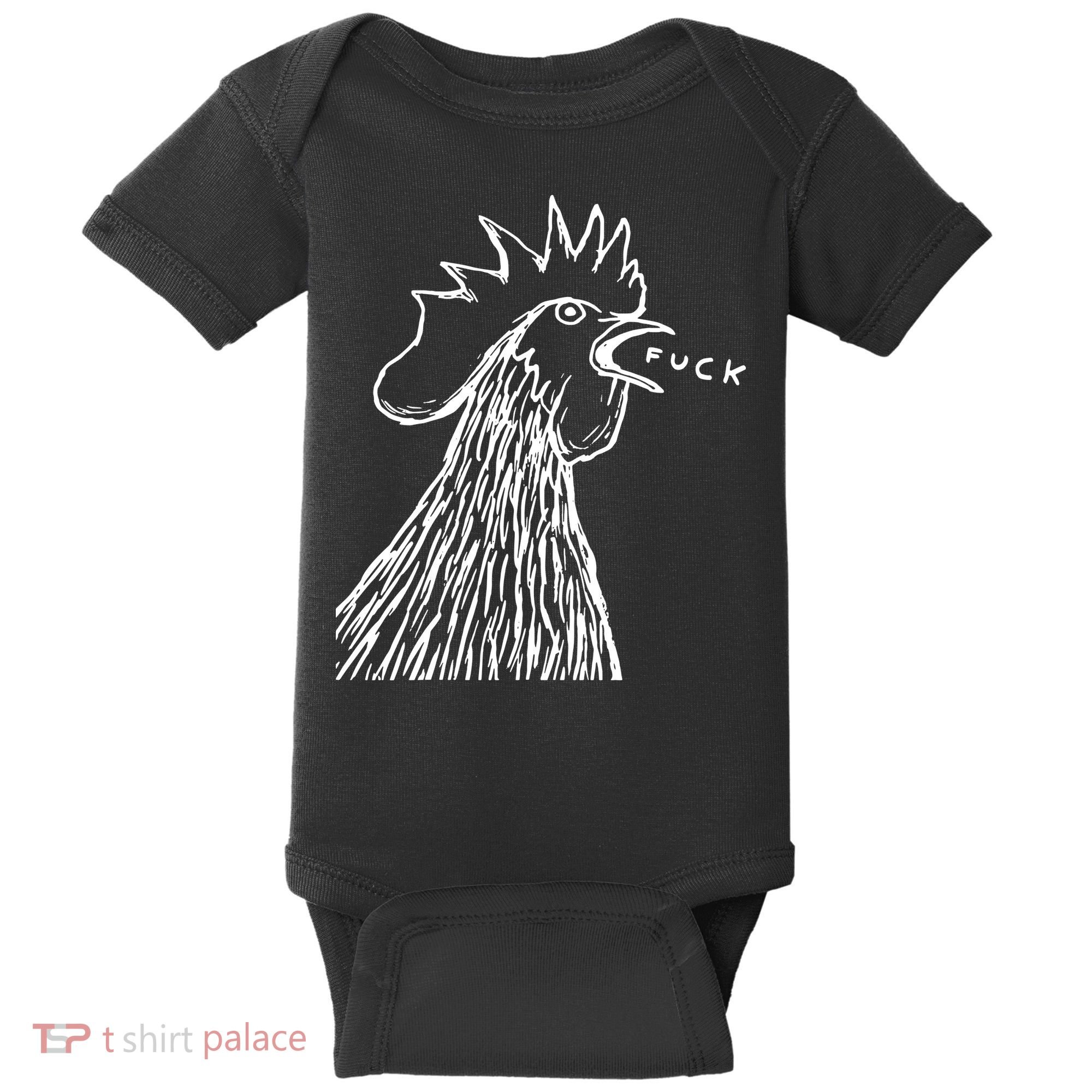 Funny Chicken Rooster Saying Fuck Baby Bodysuit