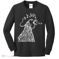 Funny Chicken Rooster Saying Fuck Kids Long Sleeve Shirt thumb 0