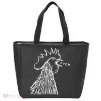 Funny Chicken Rooster Saying Fuck Tote Bag thumb 0