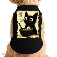 Funny Cat Ramen Graphic Japanese Kawaii Anime Cat Doggie Tank thumb 0