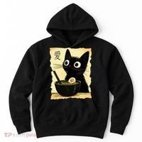 Funny Cat Ramen Graphic Japanese Kawaii Anime Cat Hoodie thumb 0