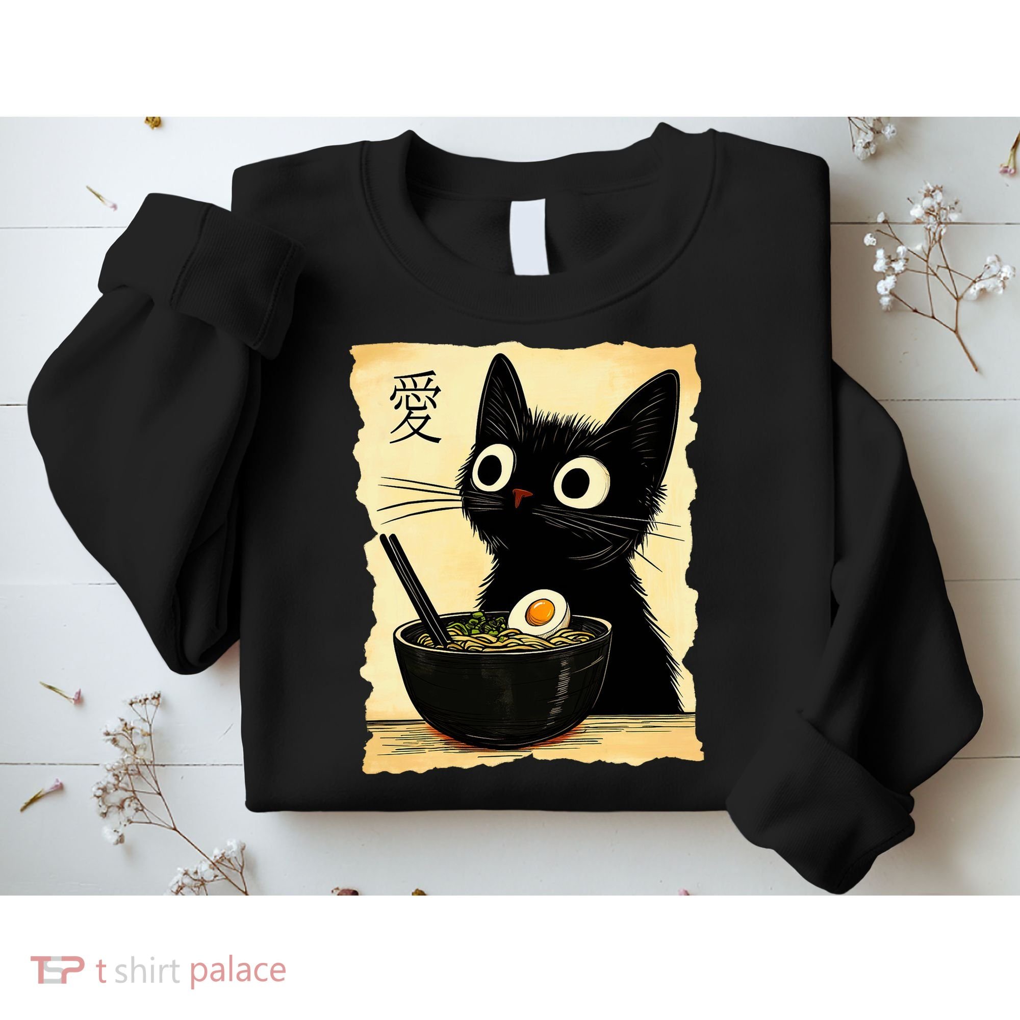 Funny Cat Ramen Graphic Japanese Kawaii Anime Cat Sweatshirt