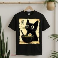 Funny Cat Ramen Graphic Japanese Kawaii Anime Cat T-Shirt thumb 2