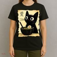 Funny Cat Ramen Graphic Japanese Kawaii Anime Cat T-Shirt thumb 4