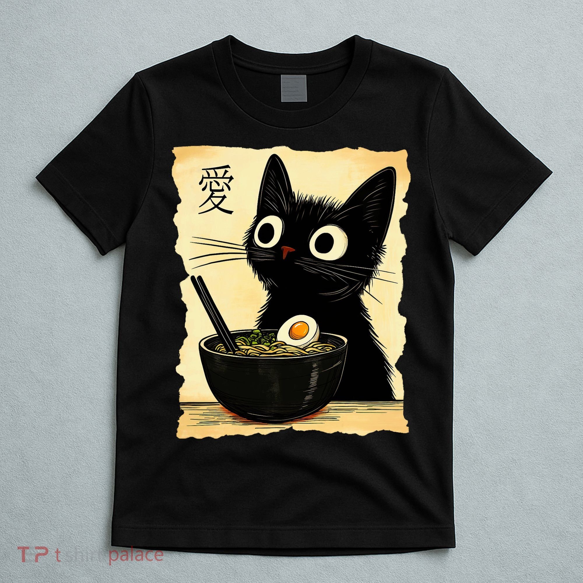 Funny Cat Ramen Graphic Japanese Kawaii Anime Cat T-Shirt