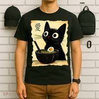 Funny Cat Ramen Graphic Japanese Kawaii Anime Cat T-Shirt thumb 6