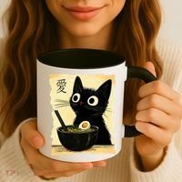 Funny Cat Ramen Graphic Japanese Kawaii Anime Cat Coffee Mug thumb 3
