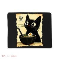 Funny Cat Ramen Graphic Japanese Kawaii Anime Cat Mousepad thumb 0
