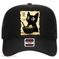 Funny Cat Ramen Graphic Japanese Kawaii Anime Cat Hat thumb 0