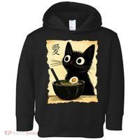 Funny Cat Ramen Graphic Japanese Kawaii Anime Cat Toddler Hoodie thumb 0