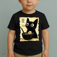 Funny Cat Ramen Graphic Japanese Kawaii Anime Cat Toddler T-Shirt thumb 2