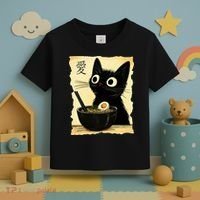 Funny Cat Ramen Graphic Japanese Kawaii Anime Cat Toddler T-Shirt thumb 3