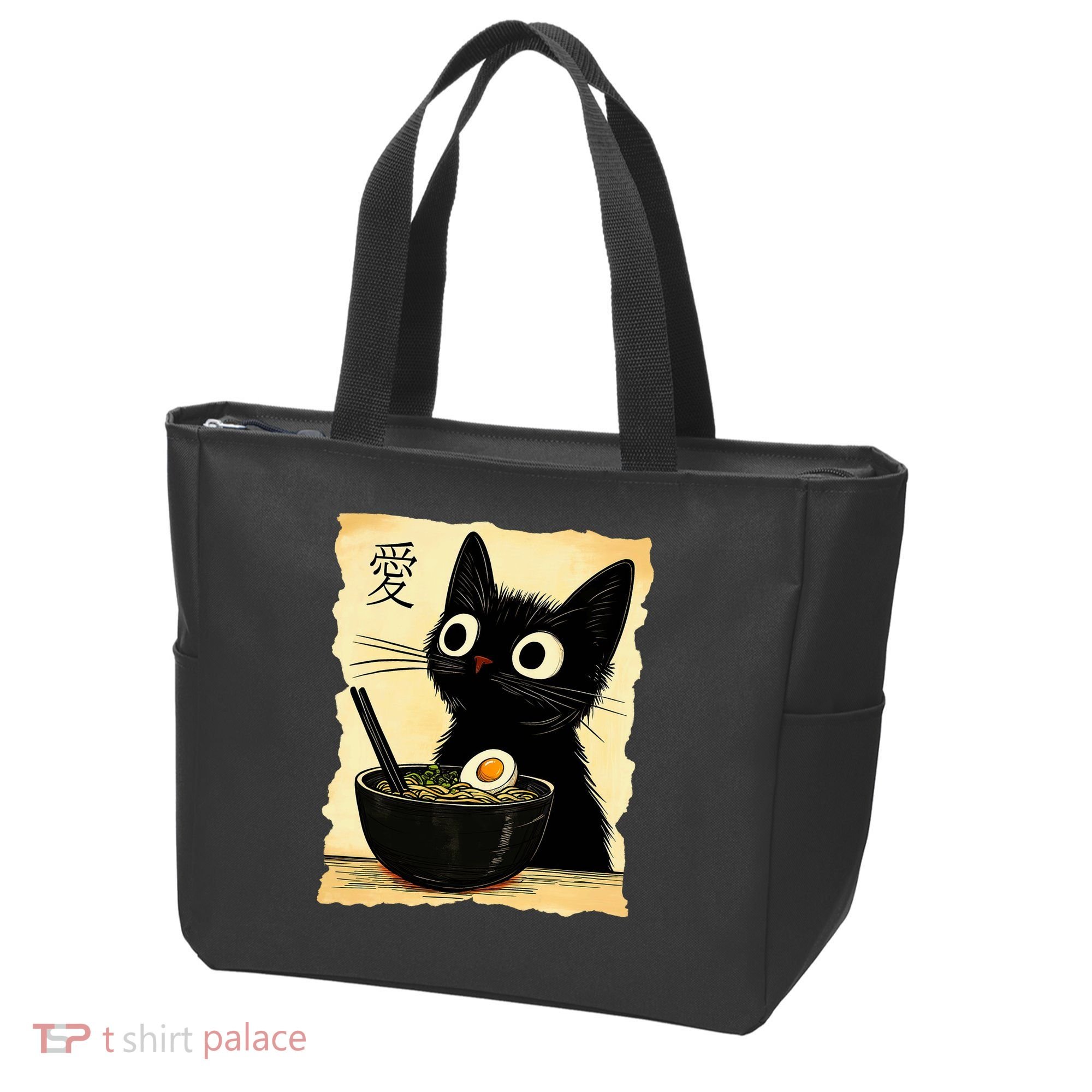 Funny Cat Ramen Graphic Japanese Kawaii Anime Cat Tote Bag