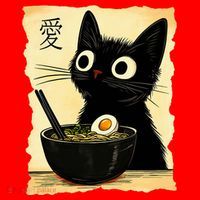 Funny Cat Ramen Graphic Japanese Kawaii Anime Cat Santa Hat thumb 1